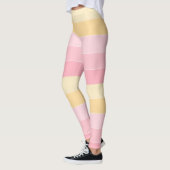 Pink Yellow White Colors Trendy Sjabloon Elegant Leggings (Links)