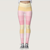 Pink Yellow White Colors Trendy Sjabloon Elegant Leggings (Voorkant)