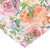 Pink Yellow White Oranje Roos Flowers Patroon Korte Tafelloper (Hoek)