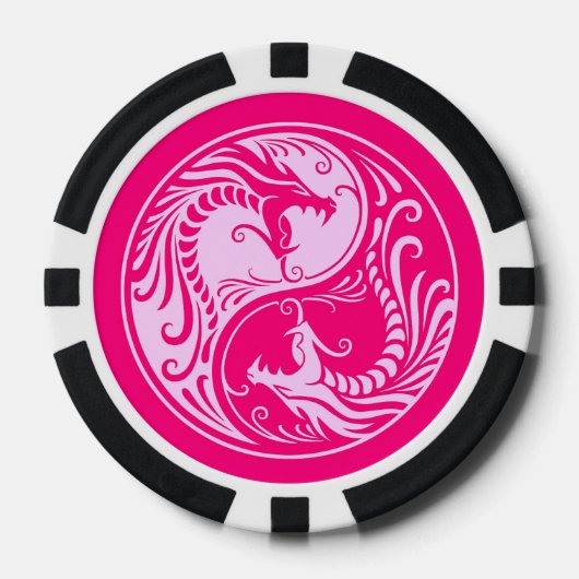 Pink Yin Yang Dragon Pokerchips (Voorkant)