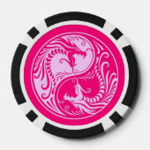 Pink Yin Yang Dragon Pokerchips (Achterkant)