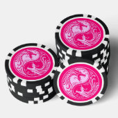 Pink Yin Yang Dragon Pokerchips (Opstapeling)