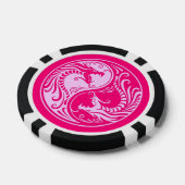 Pink Yin Yang Dragon Pokerchips (Enkel)