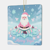 Pink Yoga Santa Meditation Christmas Keramisch Ornament (Links)
