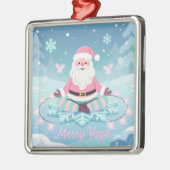 Pink Yoga Santa Meditation Christmas Metalen Ornament (Links)