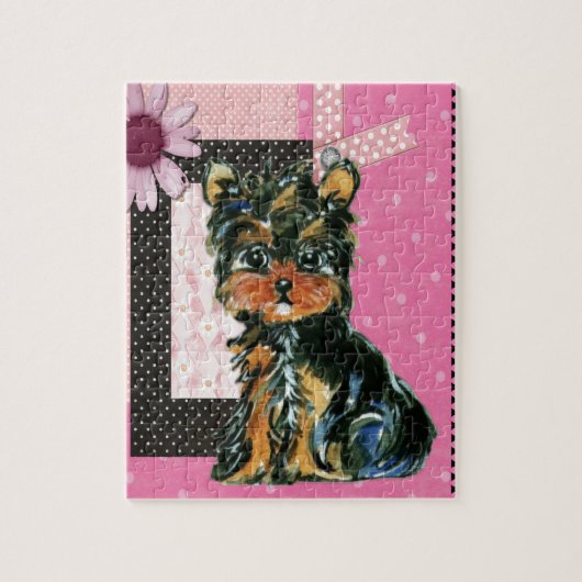 PINK YORKIE POO LEGPUZZEL (Verticaal)