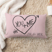 Pink You and Me Heart monogram Kussen (Deken)