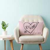 Pink You and Me Heart monogram Kussen (Stoel)