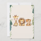Pink Young Wild and Three Safari Birthday Party Kaart (Achterkant)
