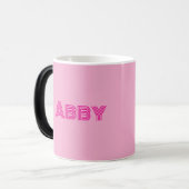 Pink Your Text Morphing Mug Magische Mok (Voorkant links)