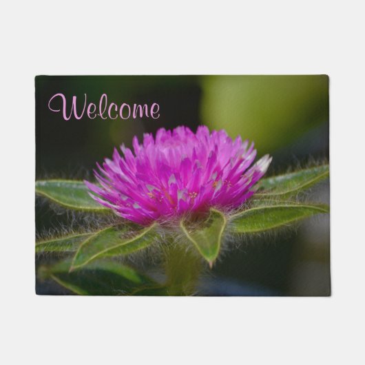 Pink Zazzle Gomphrena Deurmat (Voorkant)