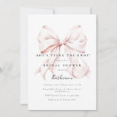 Pink Ze is Tying the Knot Bow Vrijgezellenfeest Kaart (Voorkant)