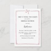 Pink Ze is Tying the Knot Bow Vrijgezellenfeest Kaart (Voorkant)