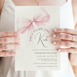 Pink Ze is Tying the Knot Bridal Shower Uitnodigin Kaart