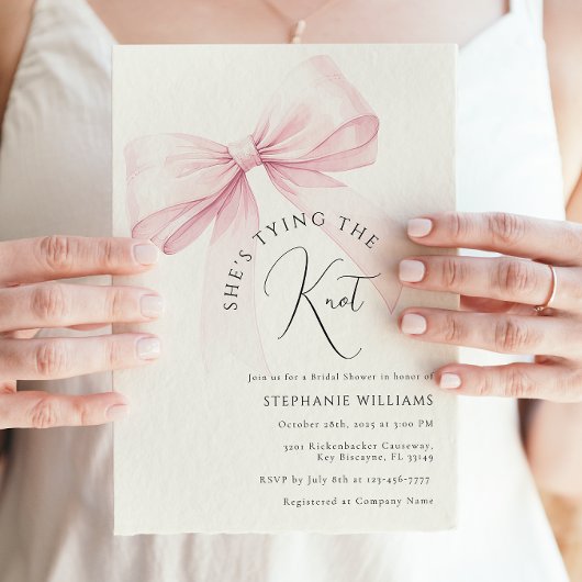 Pink Ze is Tying the Knot Bridal Shower Uitnodigin Kaart