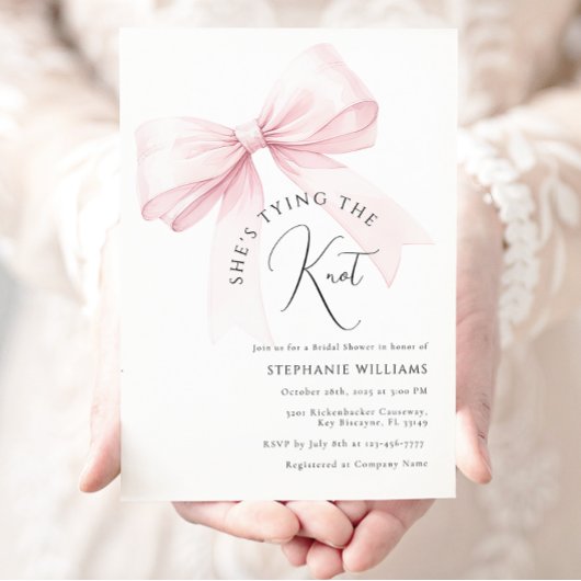 Pink Ze is Tying the Knot Bridal Shower Uitnodigin Kaart