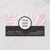 Pink Zebra Add Logo Visitekaartje (Voorkant)