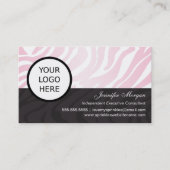 Pink Zebra Add Logo Visitekaartje (Voorkant)
