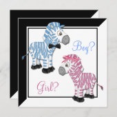 Pink Zebra Blue Zebra Gender Reveal Kaart (Voorkant / Achterkant)