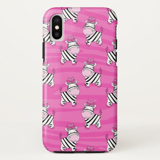 Pink Zebra Cute Animal Cell Case Kwestie (Achterkant)