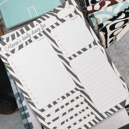 Pink Zebra Daily Planner Notes and To Do List Notitieblok