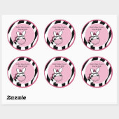 PINK ZEBRA DIVA Baby shower 3-inch sticker (Vel)
