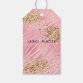 Pink Zebra Gold Glitzy Glitter Cadeaulabel (Voorkant)