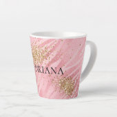 Pink Zebra Gold Glitzy Glitter Latte Mok (Rechterhoek)