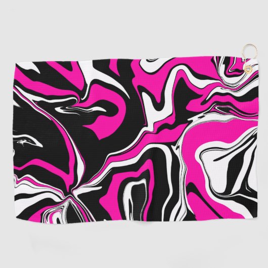 Pink Zebra Melt Golfhanddoek (Horizontaal)