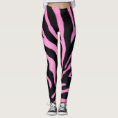 Pink Zebra Pattern Leggings – Bold Animal Print (Voorkant)
