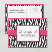 Pink Zebra Print Wijziging van adres Briefkaarten (Voorkant / Achterkant)