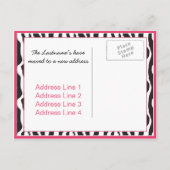 Pink Zebra Print Wijziging van adres Briefkaarten (Achterkant)
