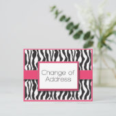 Pink Zebra Print Wijziging van adres Briefkaarten (Staand voorkant)