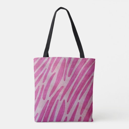 Pink zebra stripes tote bag (Achterkant)