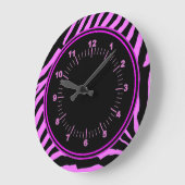Pink Zebra Wall Clock Grote Klok (Hoek)