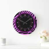 Pink Zebra Wall Clock Grote Klok (Huis)