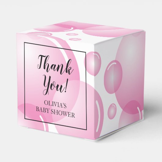 PInk zeepbel meisje baby shower dank je partij Bedankdoosjes (Achterkant)
