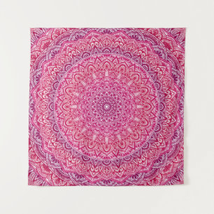 Pink Zen Mandala boho lace Wandkleed