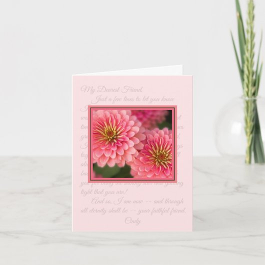 Pink Zinnia Classy Note Kaart (Voorkant)