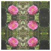Pink Zinnia Floral Patterned Fabric Stof (Swatch)