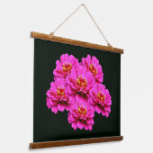 Pink Zinnia Flower Bouquet  Hangend Wandkleed (Gebogen)