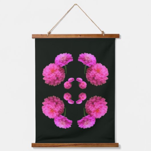 Pink Zinnia Flower Pair Nature Abstract  Hangend Wandkleed (Voorkant)