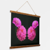 Pink Zinnia Flower Pair Twins  Hangend Wandkleed (Gebogen)