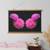 Pink Zinnia Flower Pair Twins  Hangend Wandkleed (Slaapkamer)