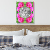 Pink Zinnia Flowers Creëer Uw Eigen Foto Canvas Afdruk (Insitu (Slaapkamer))