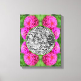 Pink Zinnia Flowers Creëer Uw Eigen Foto Canvas Afdruk