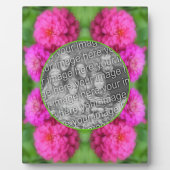 Pink Zinnia Flowers Creëer Uw Eigen Foto Fotoplaat (Voorkant)