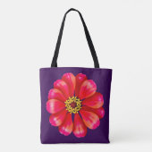 Pink Zinnia Tote Bag (Achterkant)