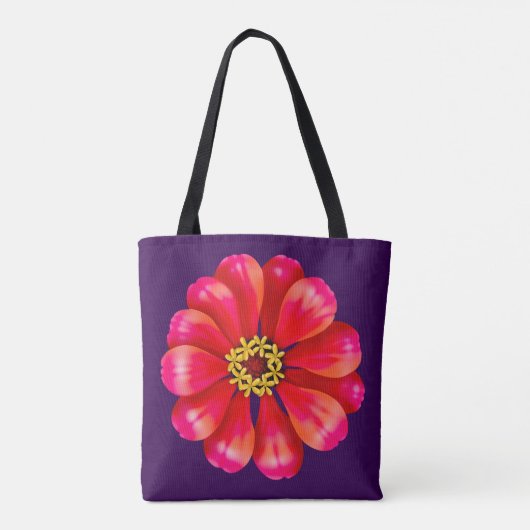 Pink Zinnia Tote Bag (Achterkant)