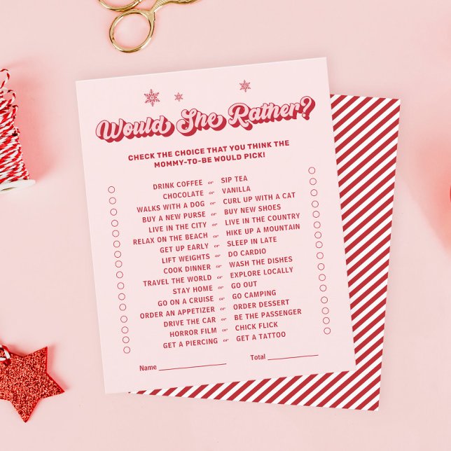 Pink Zou ze liever Christmas Baby shower Game (Creator heeft geüpload)